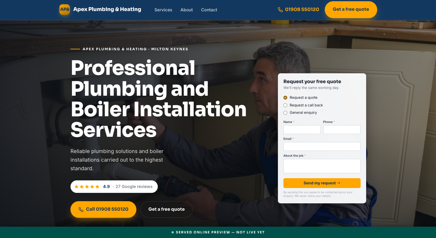 Apex Plumbing website