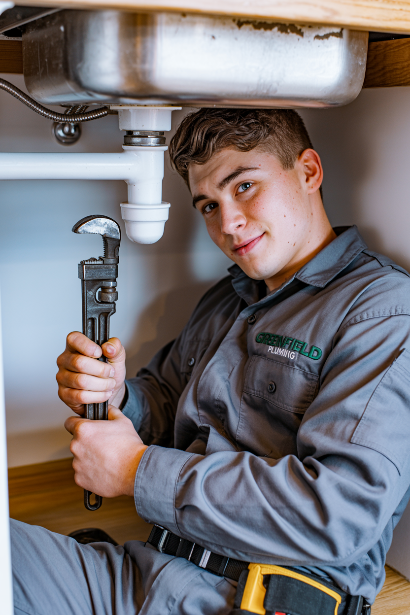Plumber at work