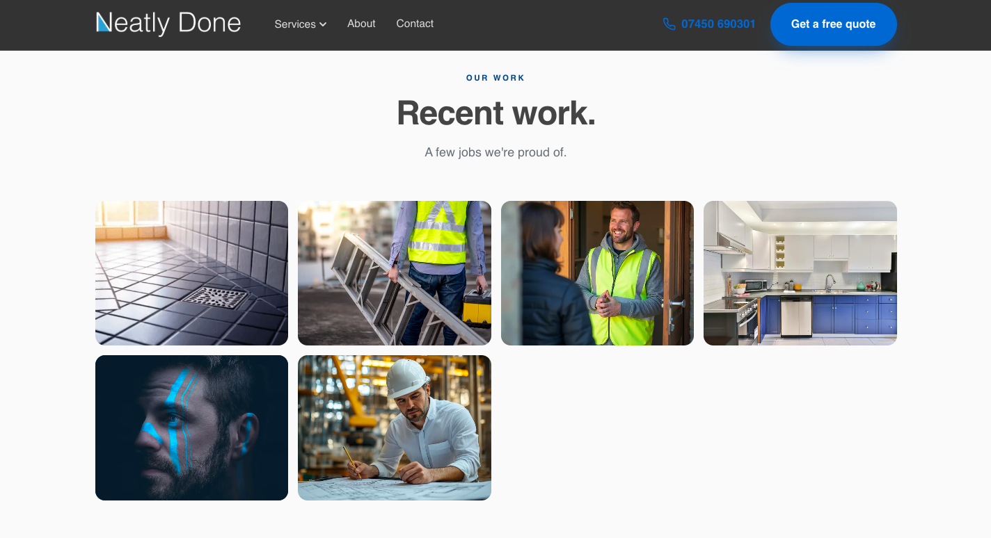 Image-rich site example — full-width photos